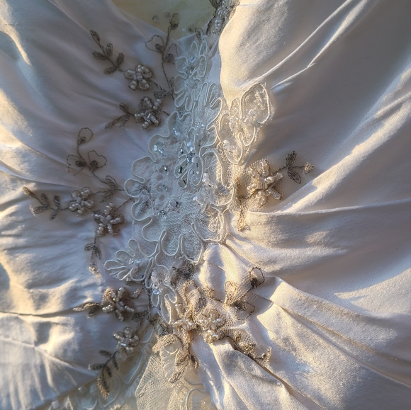 Cream Off White Country Lace Tulle Wedding Dress by Eden Bridals - Picture 3 of 13